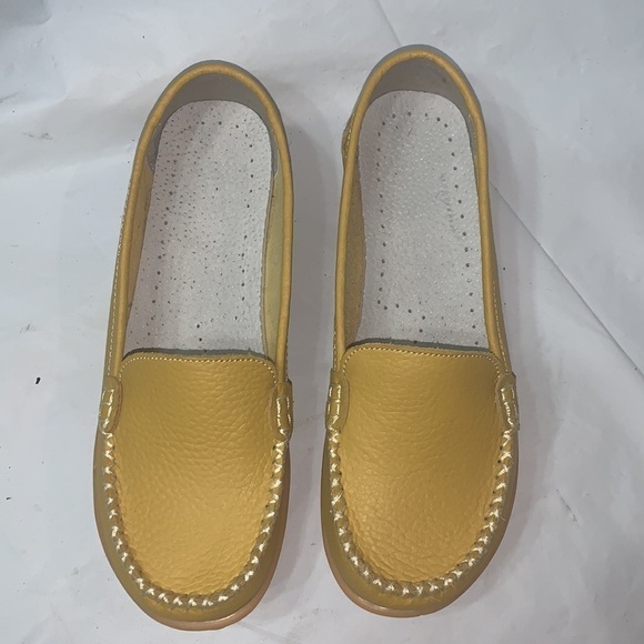 NABEIMEI Yellow Leather Loafers Size 39 us 6.5 - Picture 3 of 9